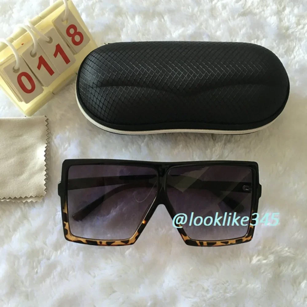 Leopard Print Frame Sunnies.Purple Lens Sunglasses - Picture 1 of 4